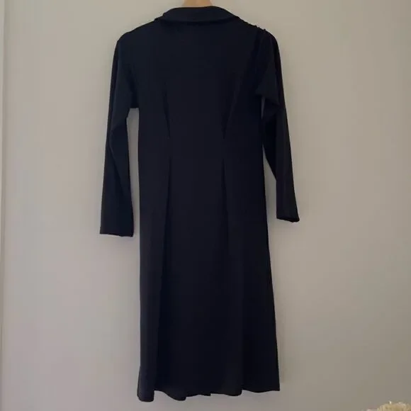 zara black front button up trafaluc dress long sleeves - Picture 6 of 10